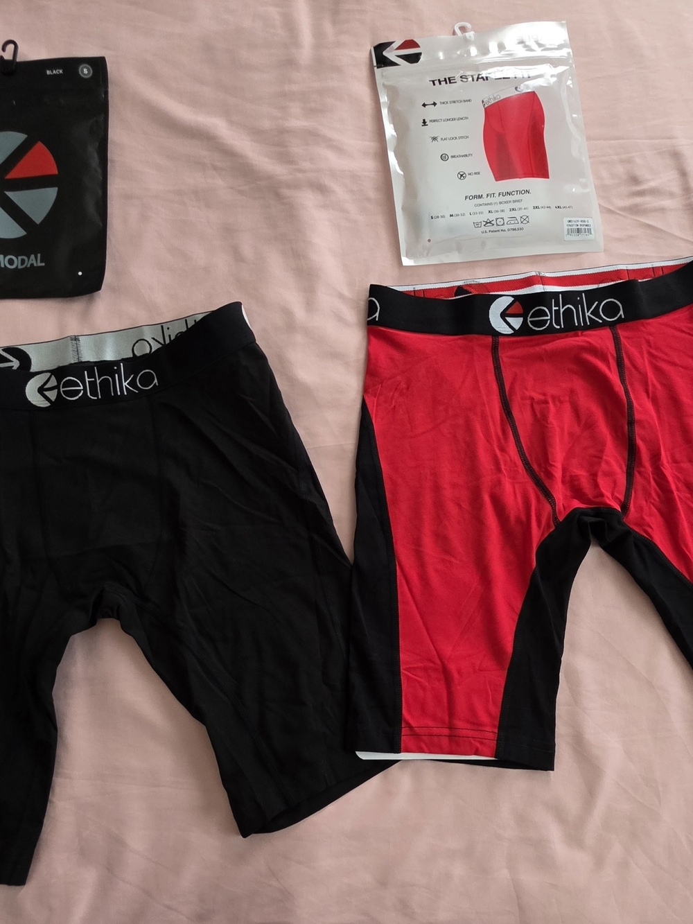 ethika Men's Boxer Briefs Pack - Black & Red